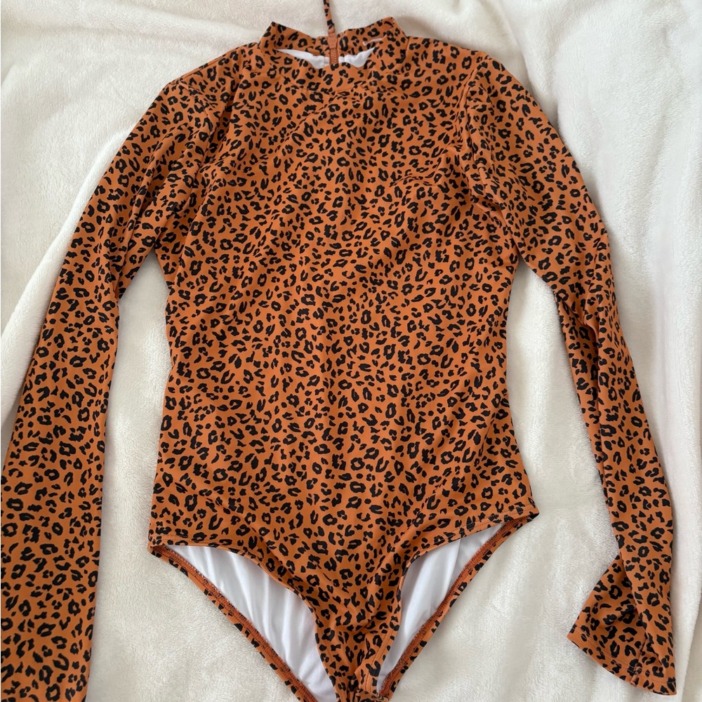 Billabong Leopard Print Long Sleeve Bikini